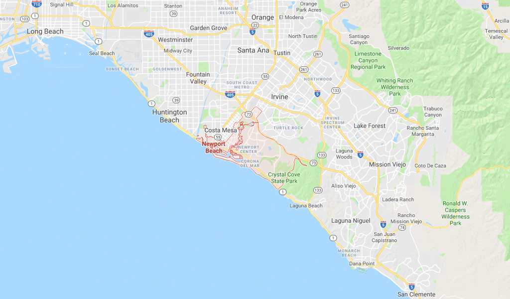 newport beach escrow company google map